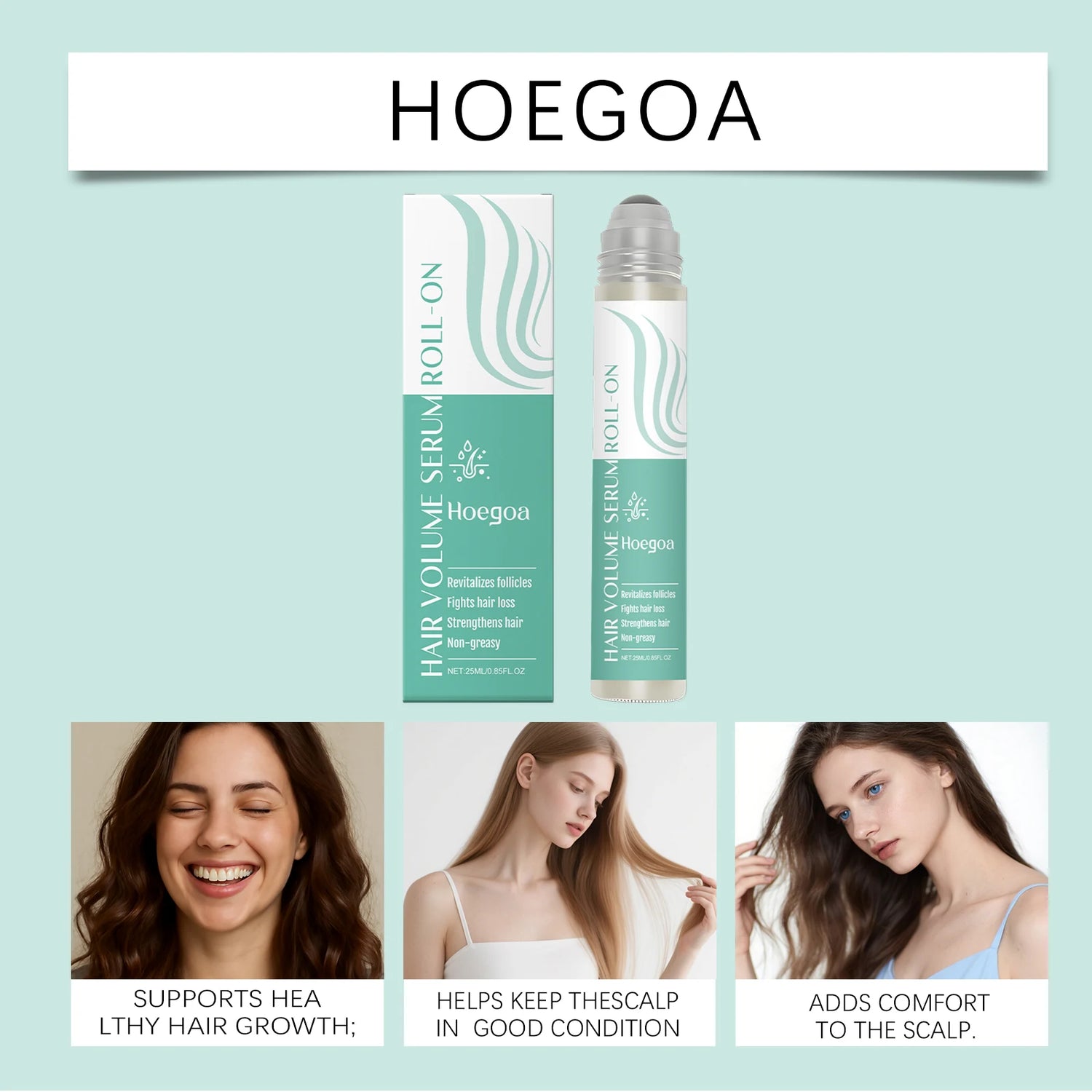 ROSEMARY Hair Care Serum Roll Ball Repair Damaged Follicles Nourish Scalp Activate Hair Roots Promote Growth Prevent Loss