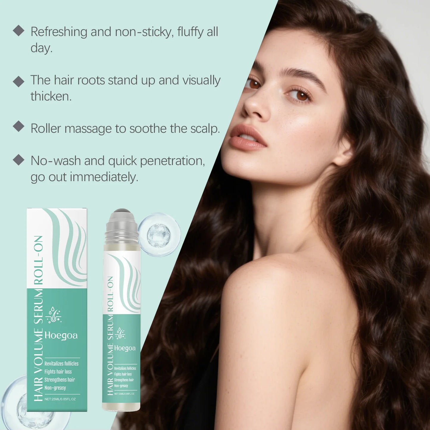 ROSEMARY Hair Care Serum Roll Ball Repair Damaged Follicles Nourish Scalp Activate Hair Roots Promote Growth Prevent Loss